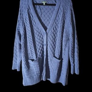 Terra & Sky Lavender Cable Knit Cardigan